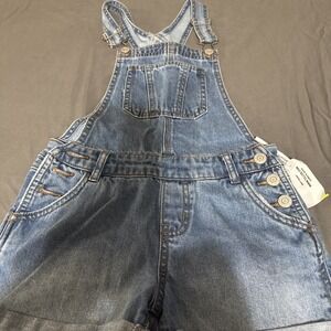 RSQ Collective Denim Shortalls Overalls Girls Small Blue Adjustable Tillys NWT